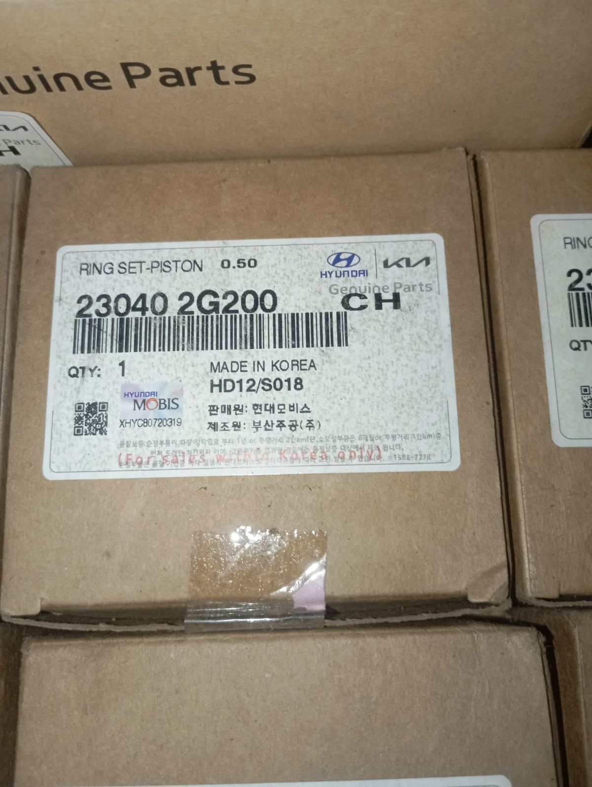 Segments de Piston (23040-2G200, 23040-2G200{+0.25}, 23040-2G200{+0.50}) - Hyundai Santa Fe/Sonata/Tucson 2.4L