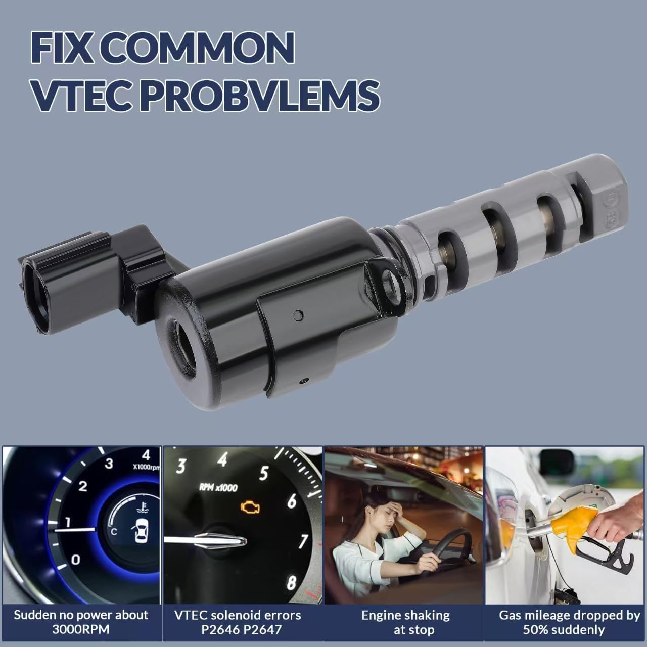 Électrovanne de Distribution Variable VVT / OCV (24355-23763 / 24355-23800)