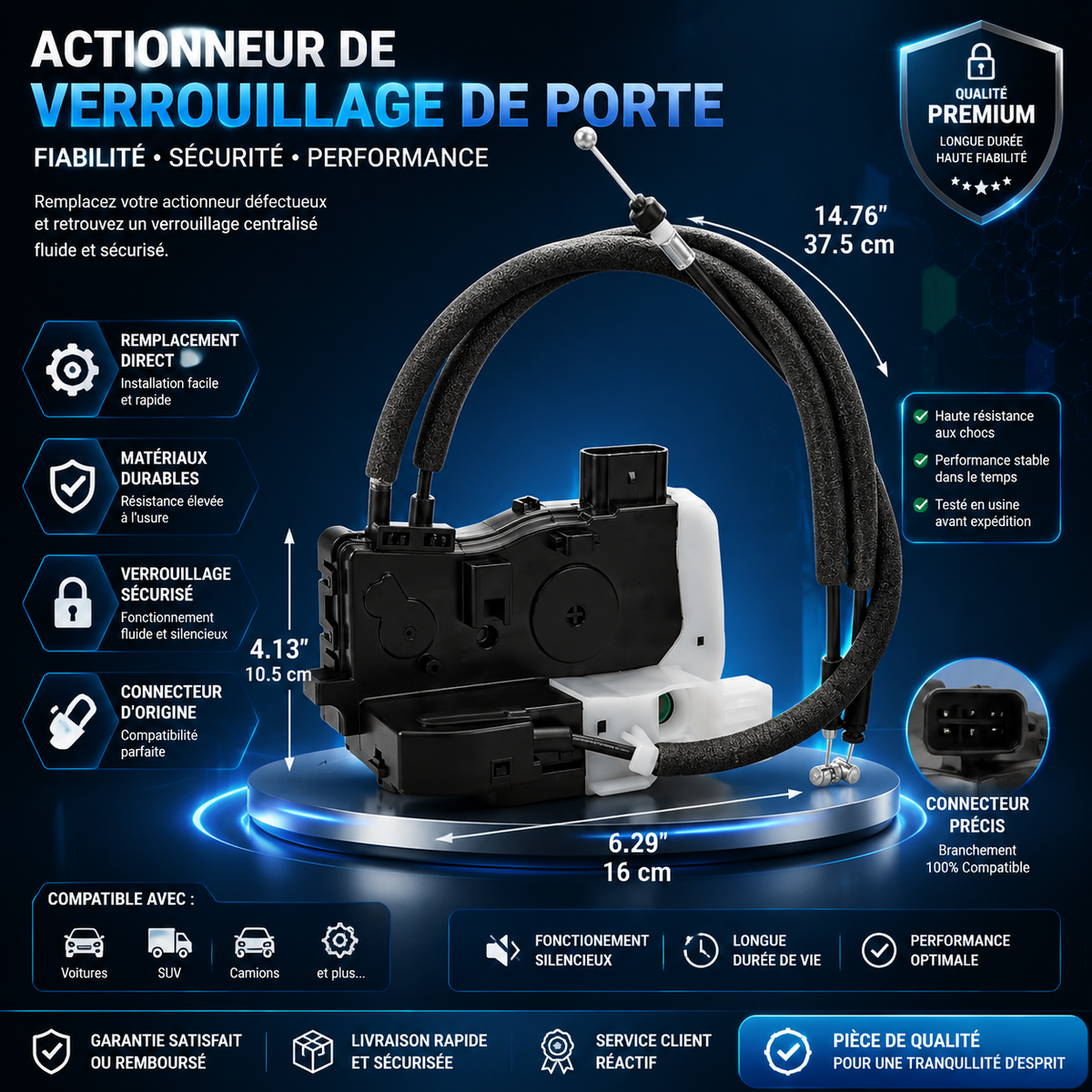 Kit de Serrures de Portes (4 pièces) - Hyundai Tucson / ix35 2009-2017 { 81310-2S000 / 81320-2S000 / 81410-2S000 / 81420-2S000 }