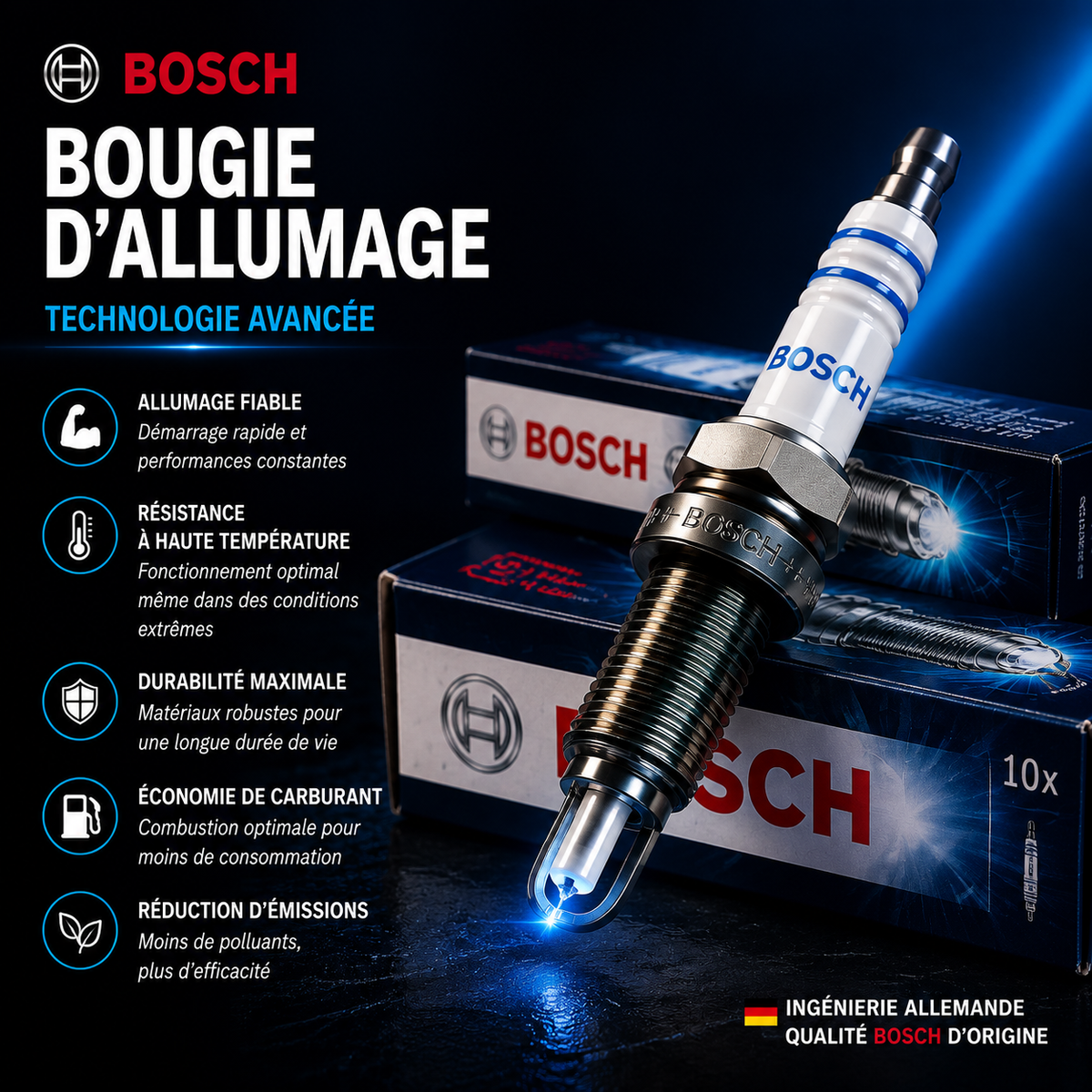 Bougie d'Allumage Double Platine — Bosch (Référence : FR7NPP332 / 0242236510)