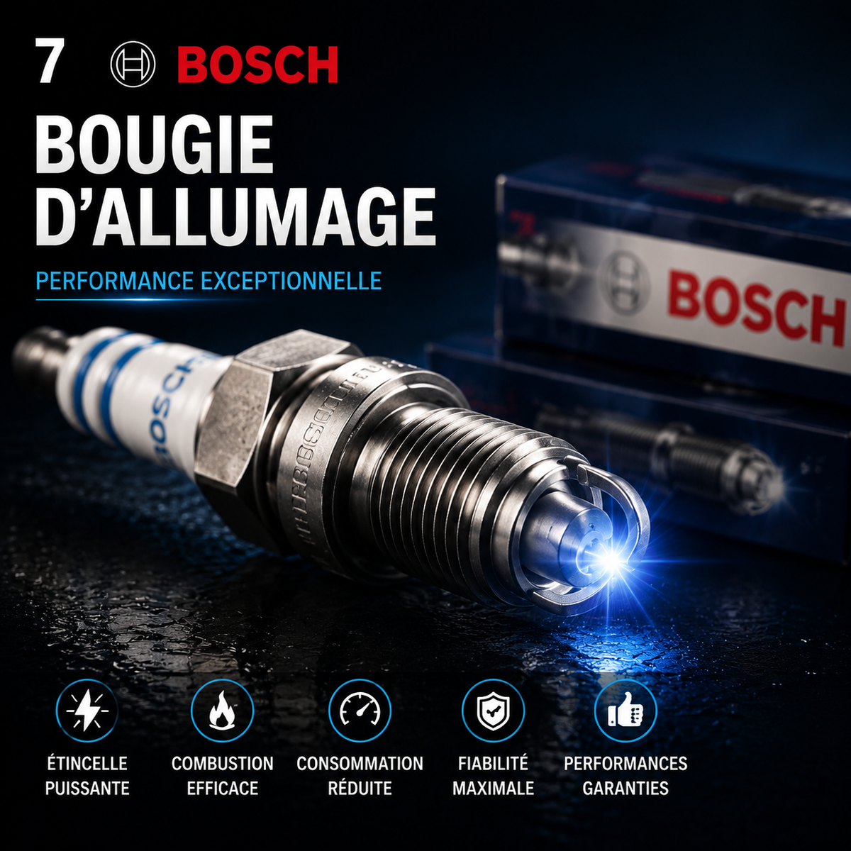 Bougie d'Allumage Double Platine — Bosch (Référence : FR7NPP332 / 0242236510)