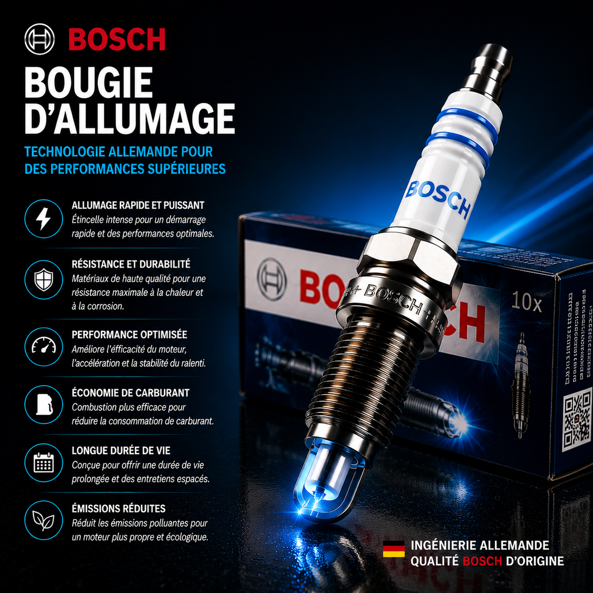 Bougie d'Allumage Double Platine — Bosch (Référence : FR7NPP332 / 0242236510)