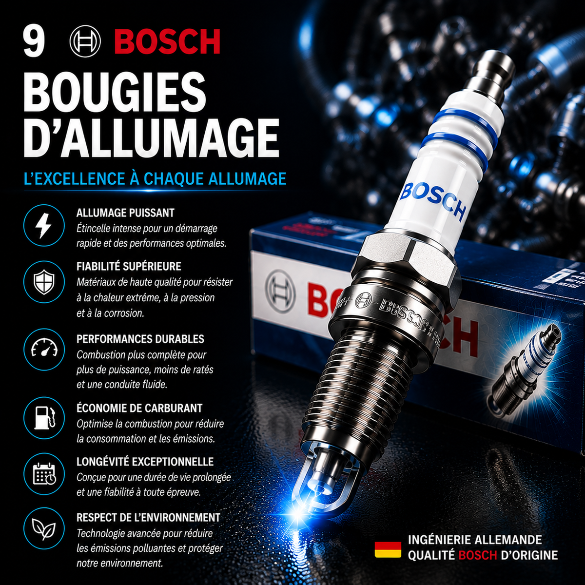 Bougie d'Allumage Double Platine — Bosch (Référence : FR7NPP332 / 0242236510)